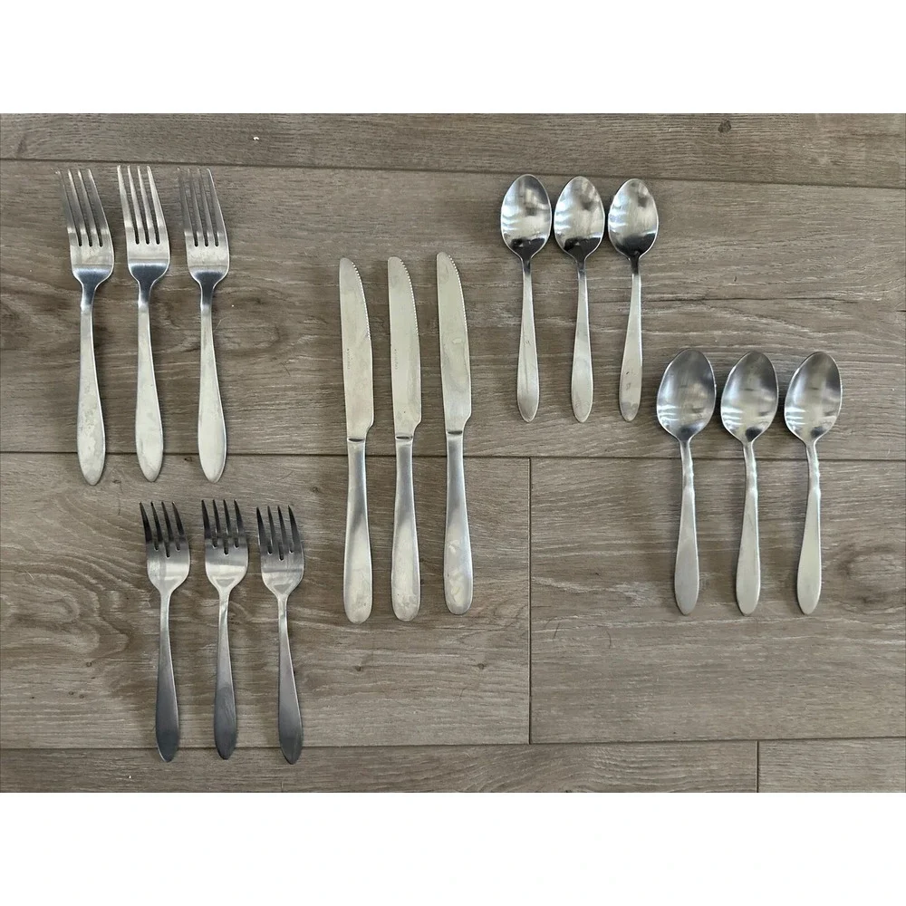 3 Place Settings Oneida JENNIFER LUANN‎ MOONCREST TRISTA Stainless Flatware