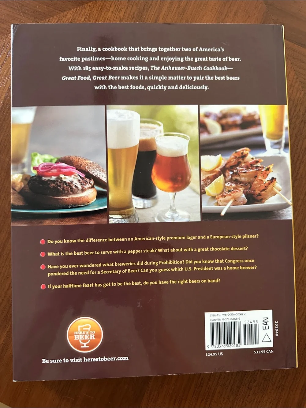 Anheuser-Busch hardcover cookbook