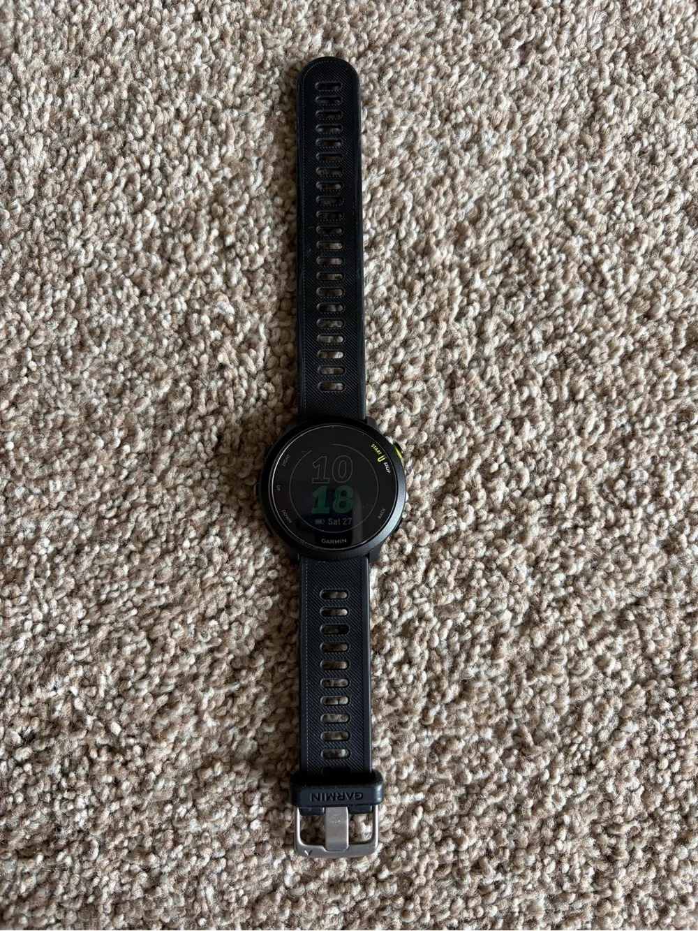 garmin Black and Green GPS Running Smartwatch