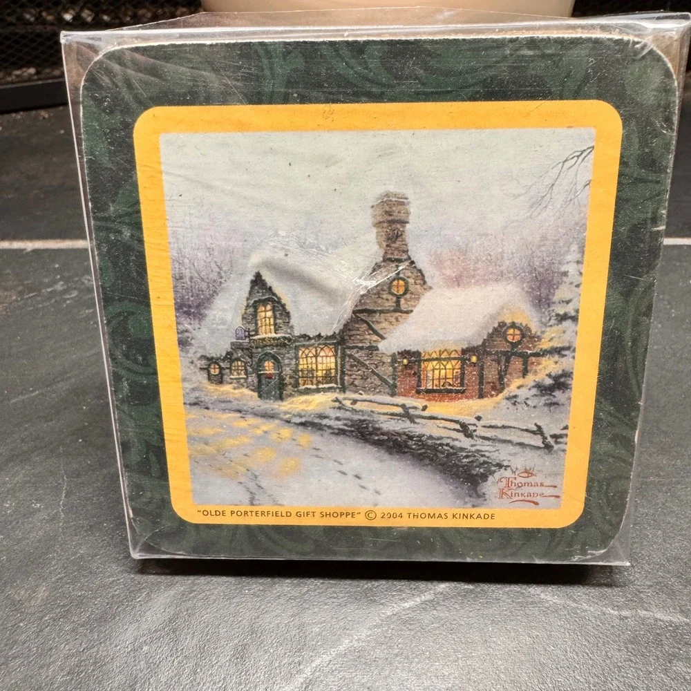 Thomas Kinkade‎ Victorian Christmas III Coasters 4 Pack Olde Porterfield Gifts