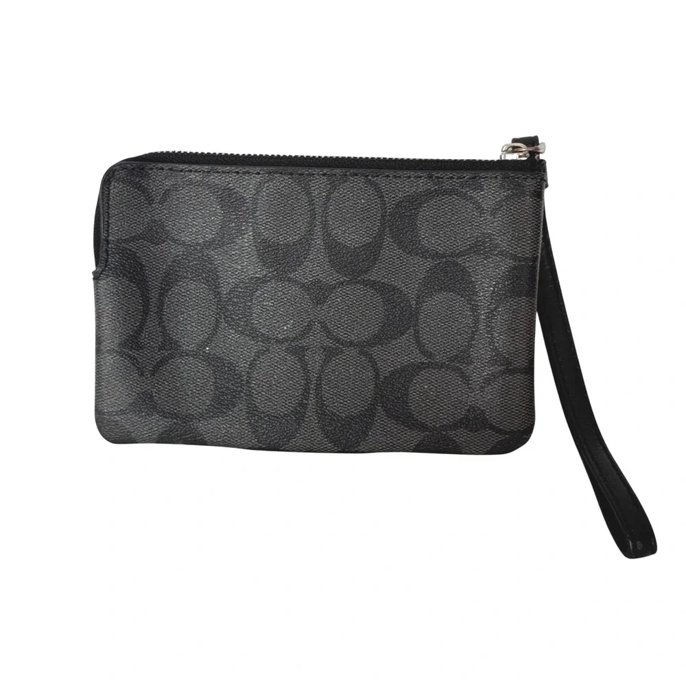 Coach Signature‎ Canvas Corner Zip Wristlet