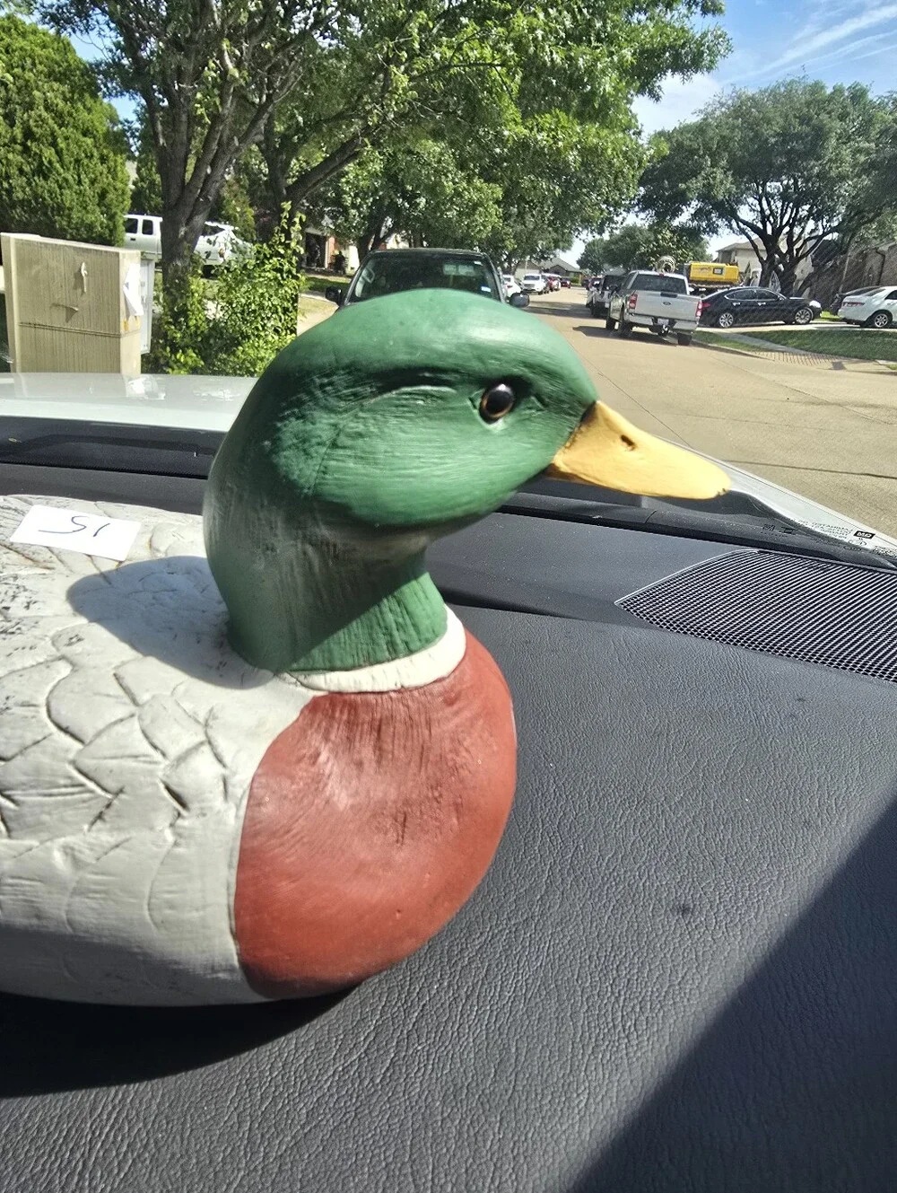 Vintage Decorative Mallard Duck Figurine  Painted By Leonard 9398