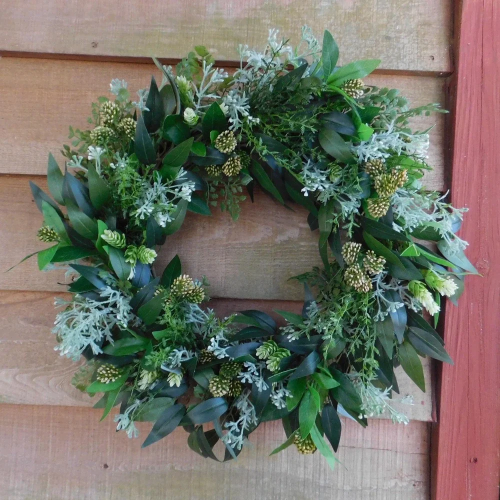 Artificial Year‎ Round Greenery Wreath for Front Door Viburnum Berries