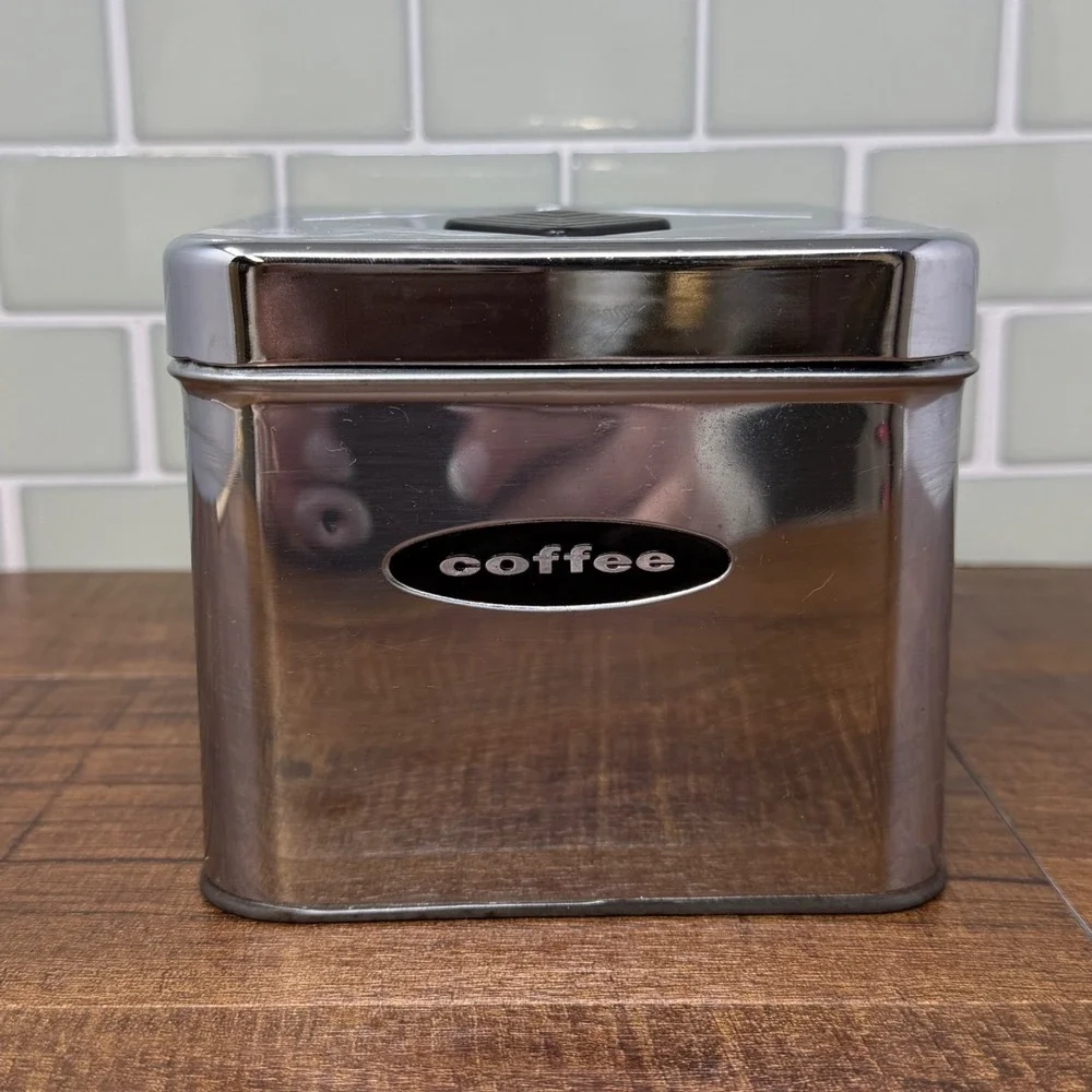 Vintage MCM Masterware Chrome Coffee Canister | Made in USA |‎ Retro Kitchen