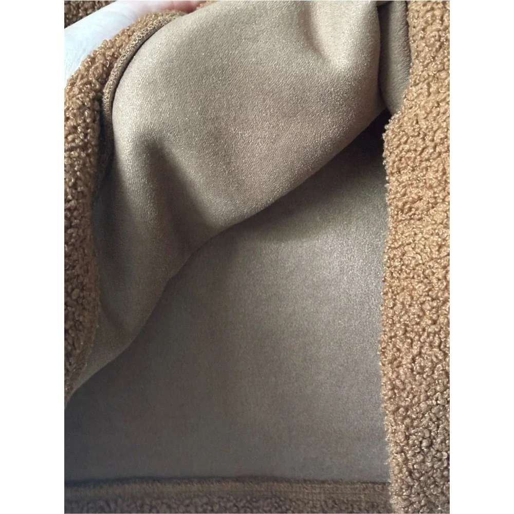 J. Crew Teddy Cropped Brown Sherpa Sweater Women's SMALL  Cozy