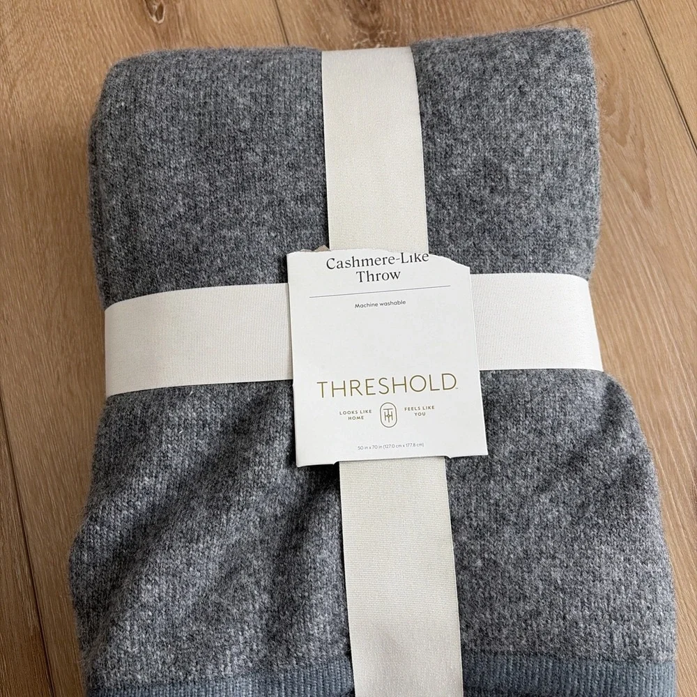The Cozy‎ Collection Cozy Faux Cashmere Knit Throw Gray - Threshold Studio McGee
