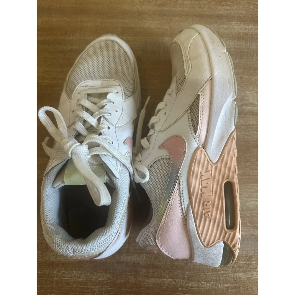 Nike Air Max Pink‎ White Shoes Girls Kids Casual Everyday Sz 6 Youth GOOD CW5829
