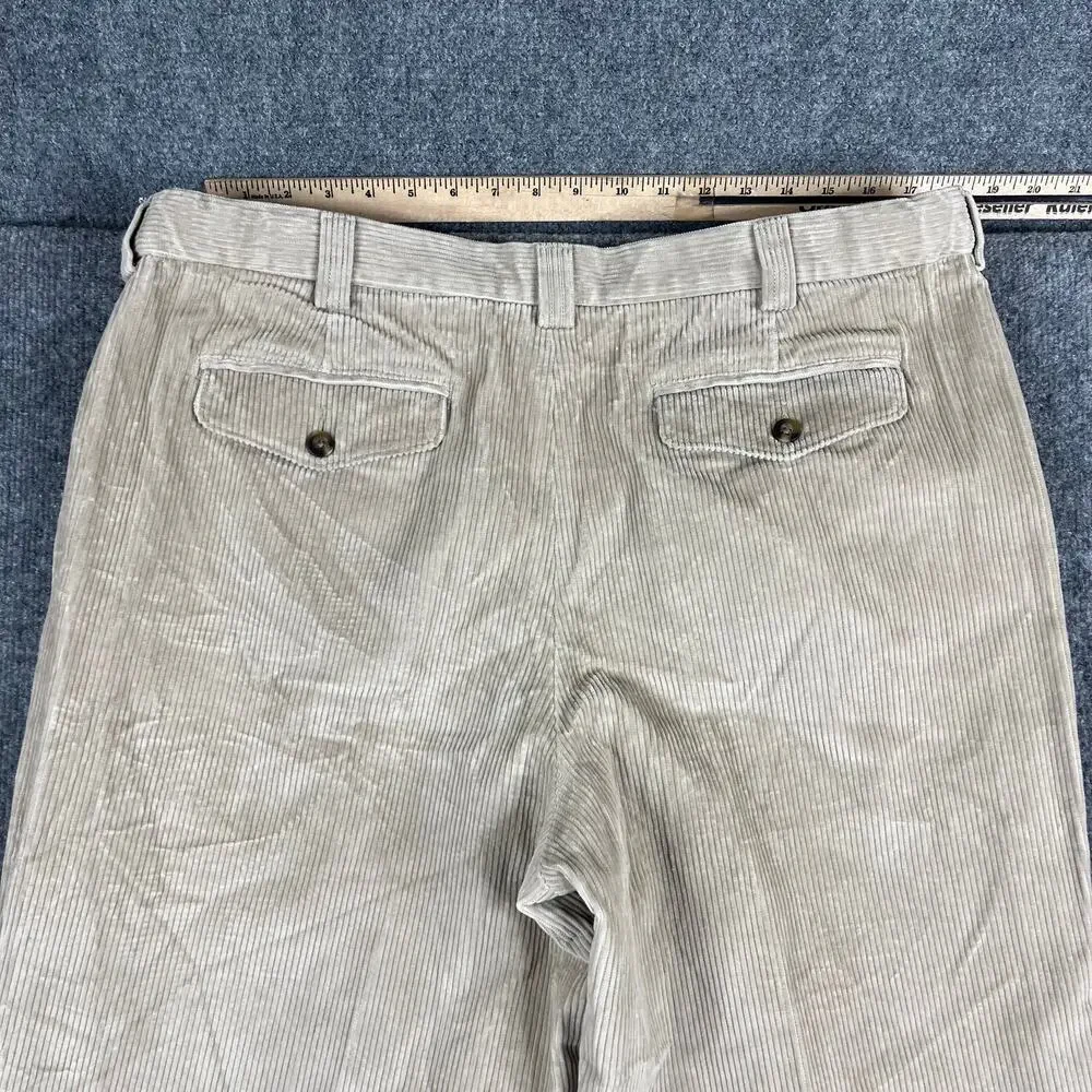 L.L.Bean Corduroy Pants Mens‎ Size 38 Beige Comfort Waist Casual Straight Leg