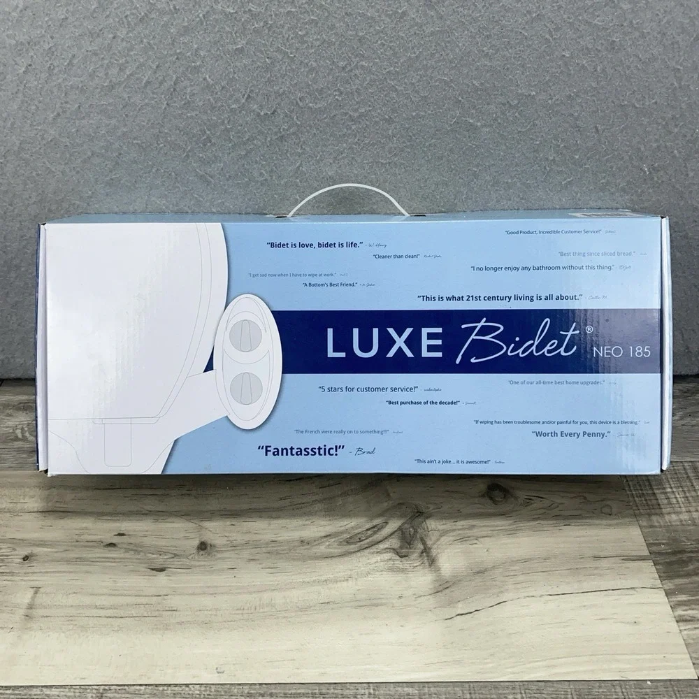 LUXE Bidet‎ Neo Mechanical Bidet Attachment White Neo 185 Dual Nozzle Self-Clean