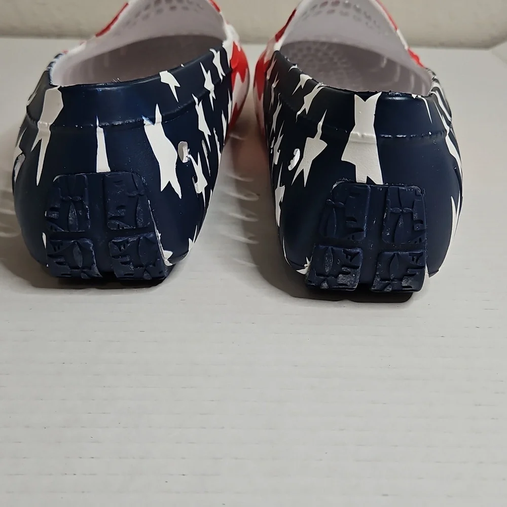 Floaters Mens Country Club Driver Size 12 Boat Shoes, American Flag