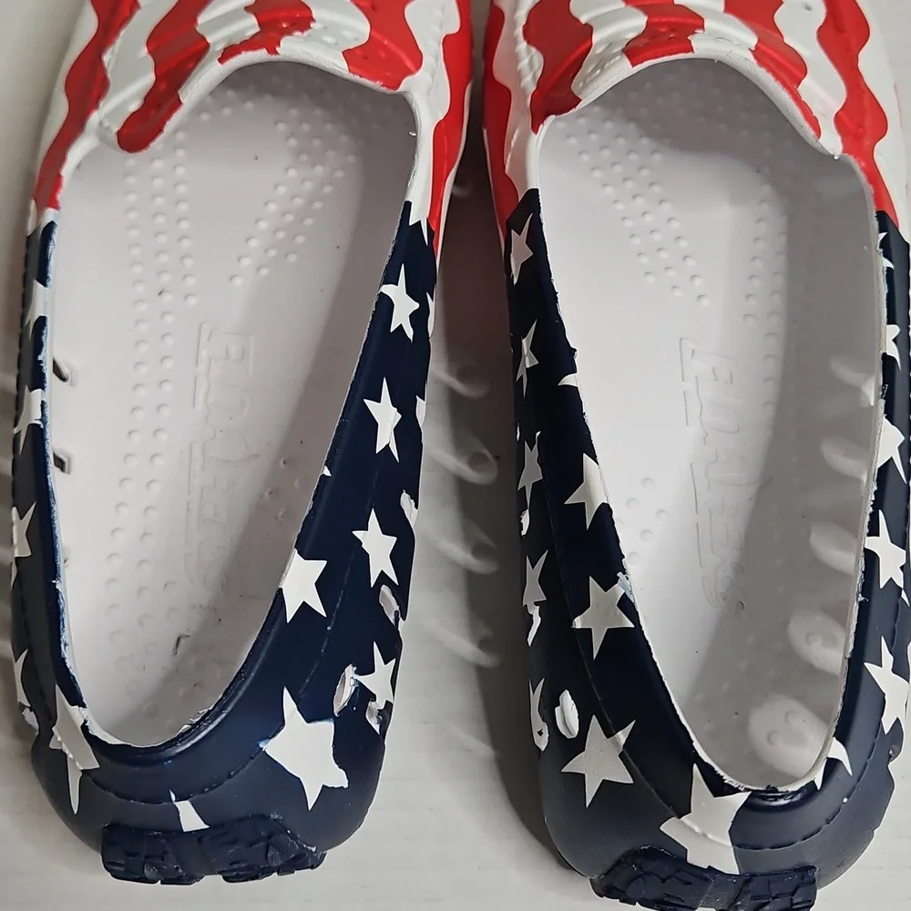 Floaters Mens Country Club Driver Size 12 Boat Shoes, American Flag