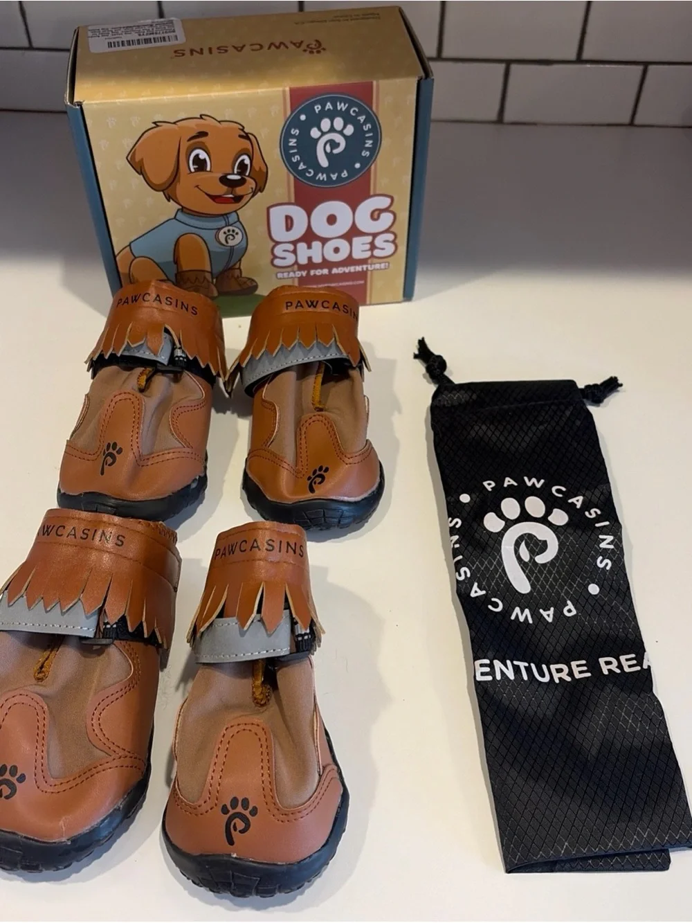 Pawcasings Dog Shoes Size 8 - Open Box Anti Slip-Durable-Waterproof-Adjustable