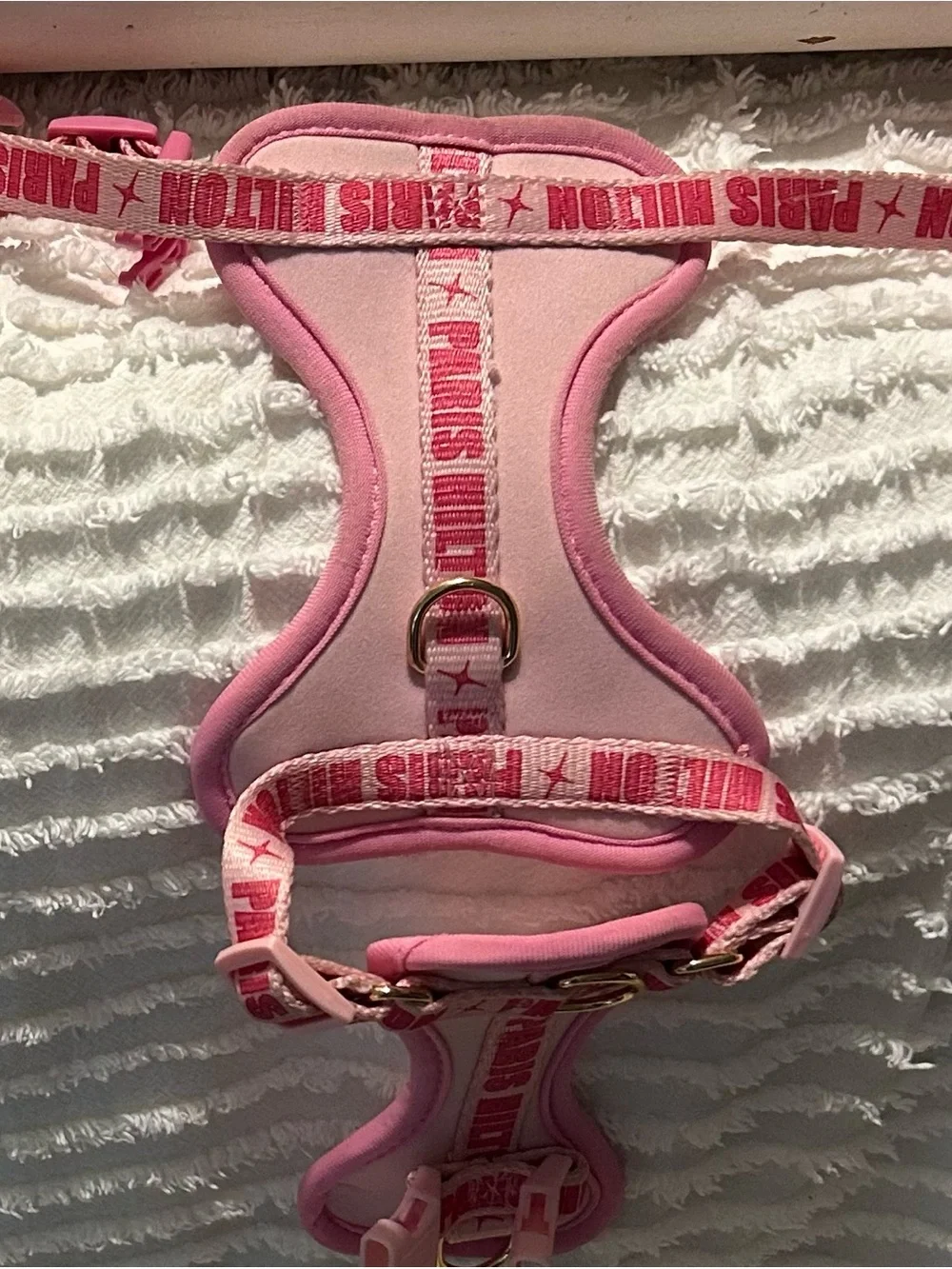 Paris Hilton Set of 2 Dog Harness Pink Logo NeopreneI Small Dog Y2K Glam 12”