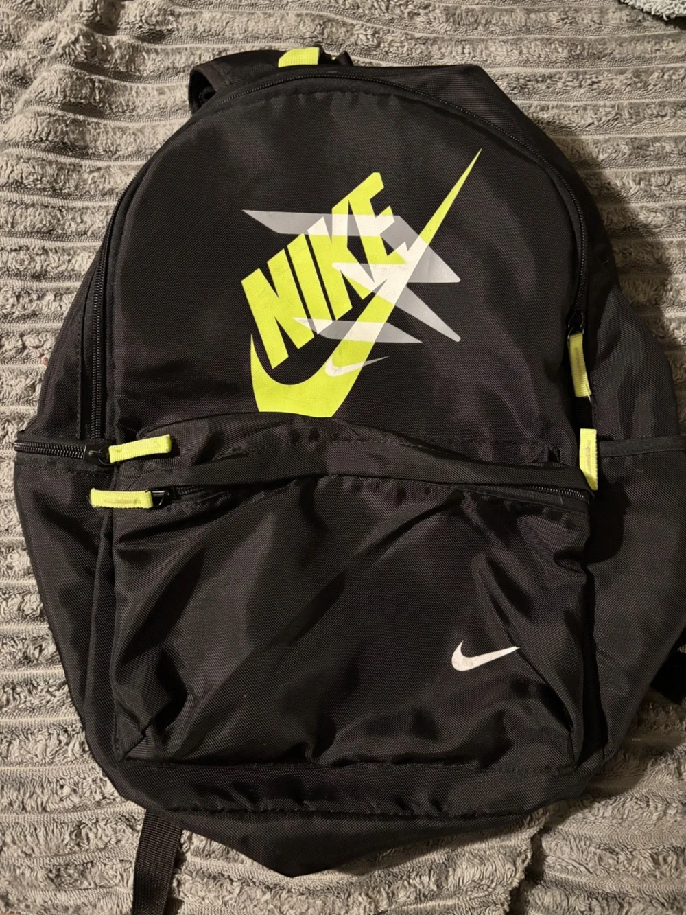 Nike Black and Neon Yellow Men's/kids Backpack