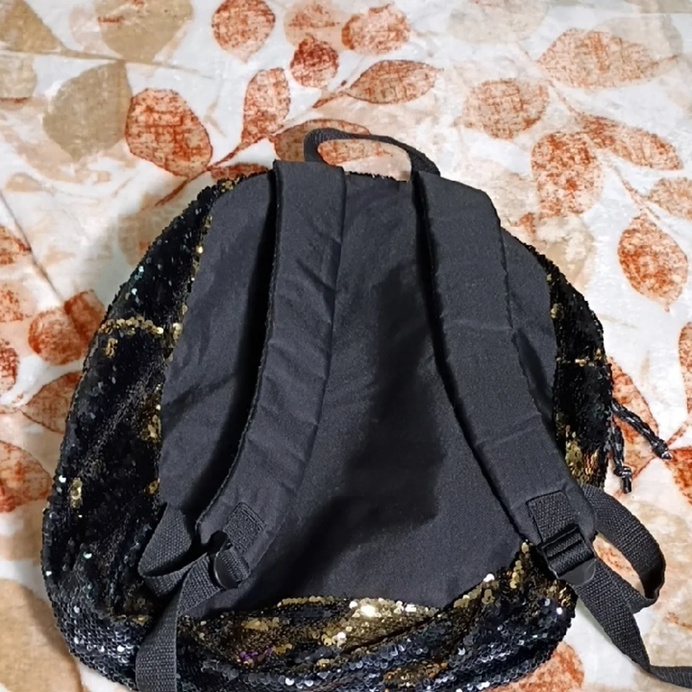 Gold and Black‎ Sequin Backpack
