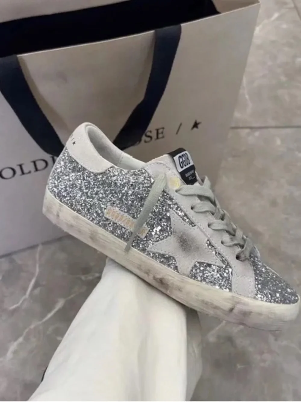 Golden Goose silver glitter