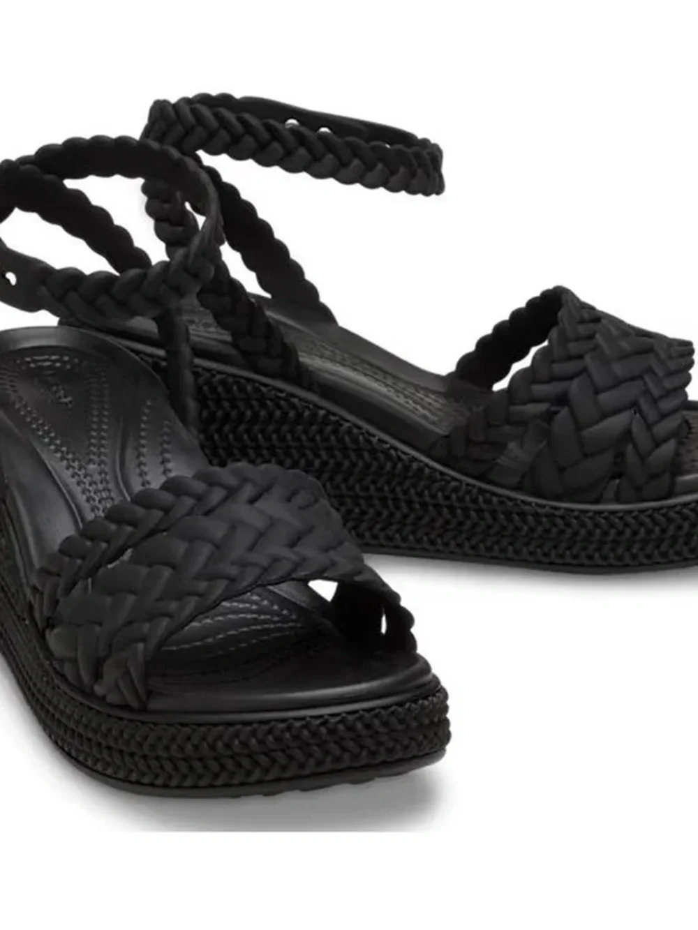 Women’s Black Braided Platform Sandal