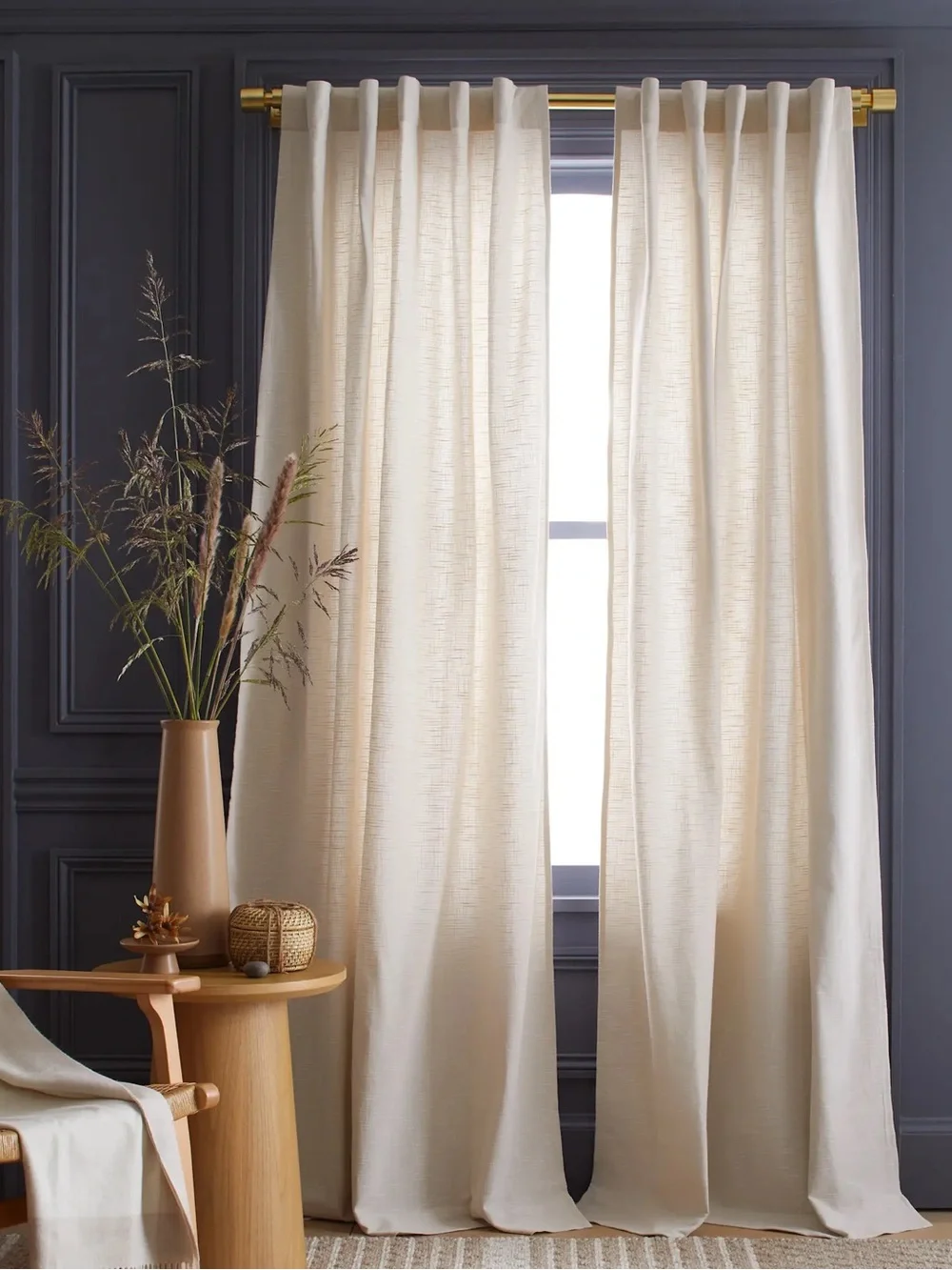 QUINCE Set Of 2 48x84 Cotton Slub Curtains Natural 9265