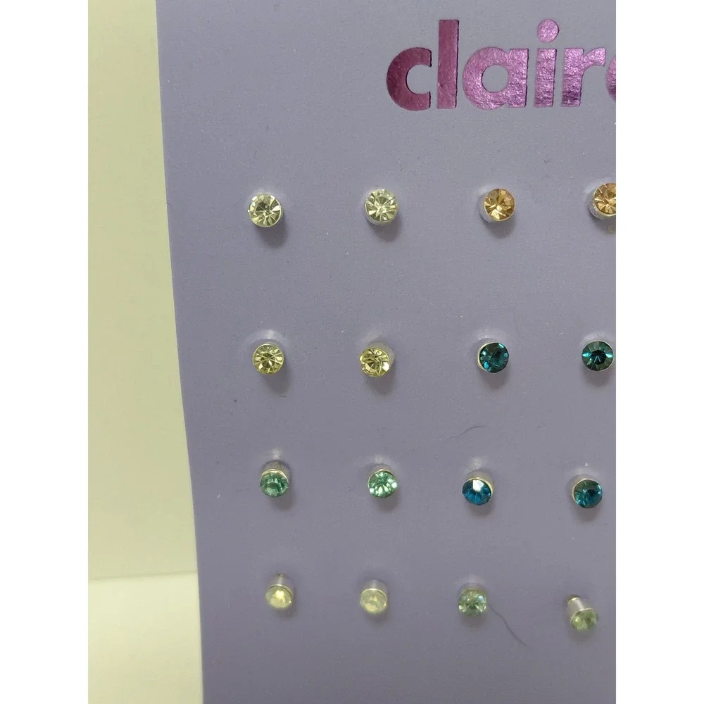 Claire's Sensitive Solutions 12 Pairs Faux Crystal Stud Earrings Set Rainbow
