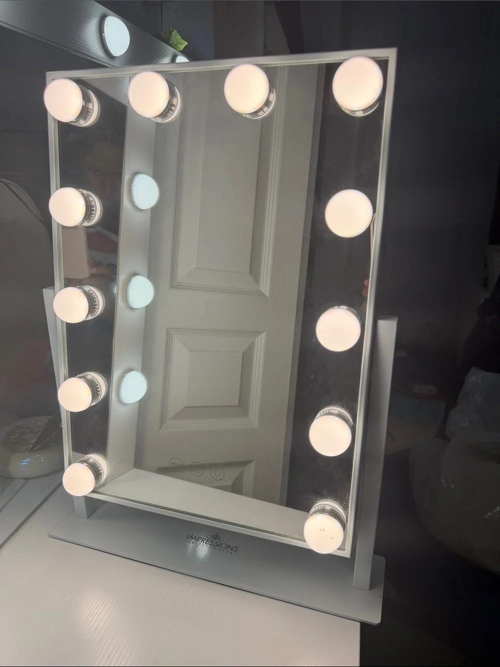 Impressions Vanity Lighted Makeup Mirror in White