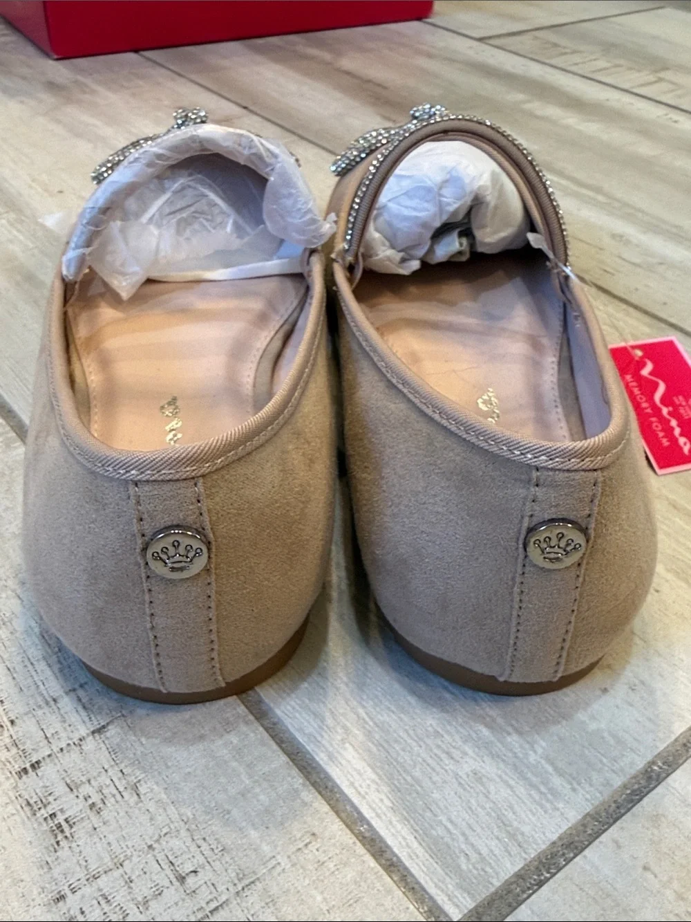 Nina Tan Jeweled Bow Ballet Flats