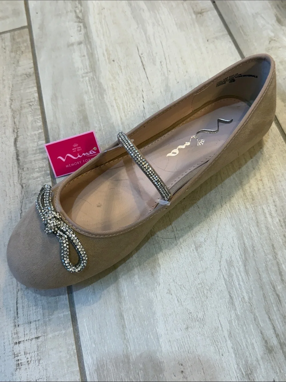 Nina Tan Jeweled Bow Ballet Flats
