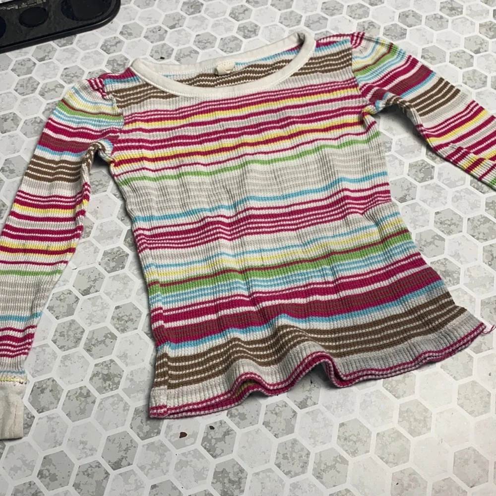 Old Navy XSmall Striped Long Sleeve Waffle Knit