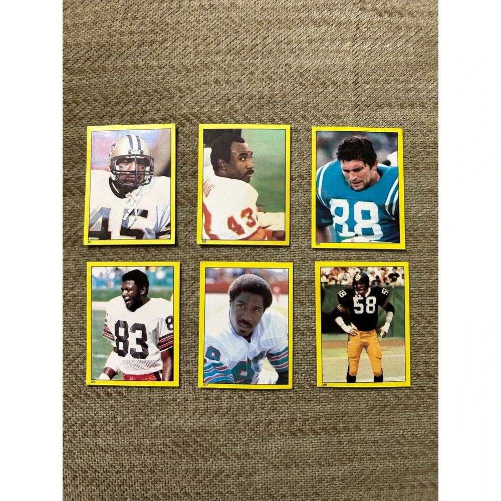 1982 Topps NFL Football Sticker Lot Jack Lambert Nat Moore 6 Stickers Vintage