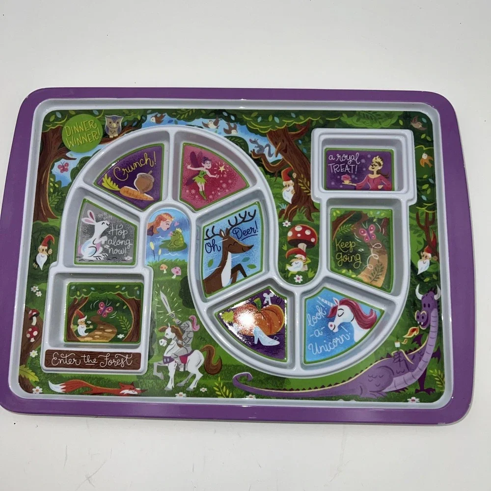 Fred and Friends Dinner Winner Kids Enchanted Forest Game Plate Fussy Eater Food