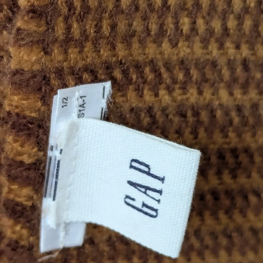 GAP Houndstooth Brown Scarf Wrap Shawl Beach Evening Fall Game Day