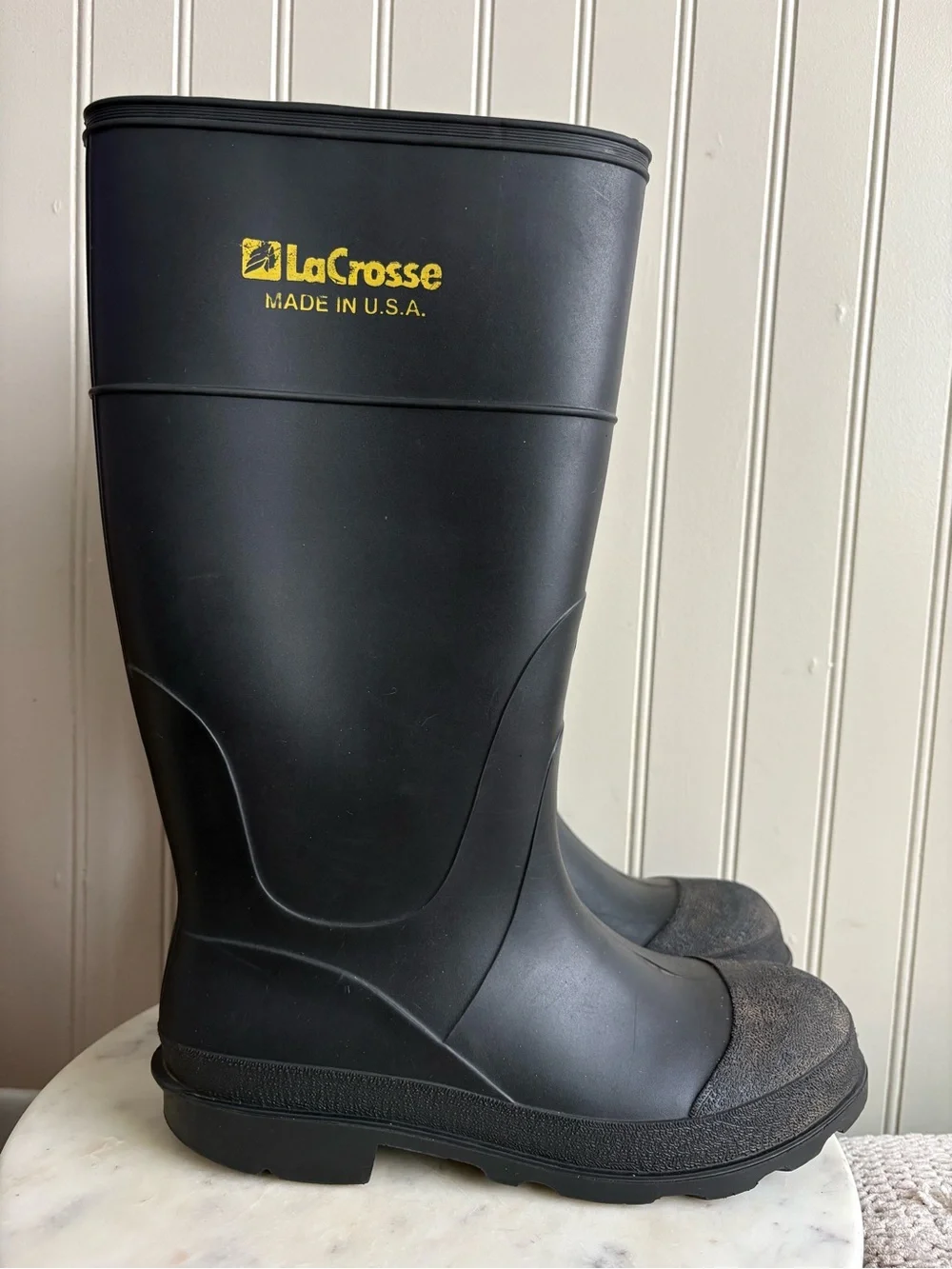 Lacrosse Rubber Rain Boots Men’s 8 Black Classic Outdoor Fishing Waterproof