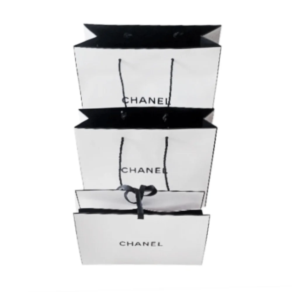 3 Chanel Paper Shopping Bags Bundle Gift Christmas