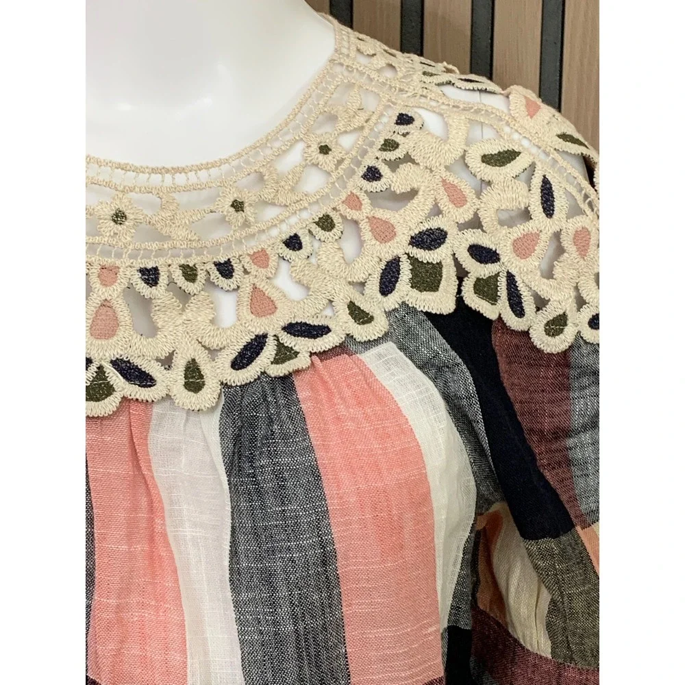Anthropologie plaid blouse