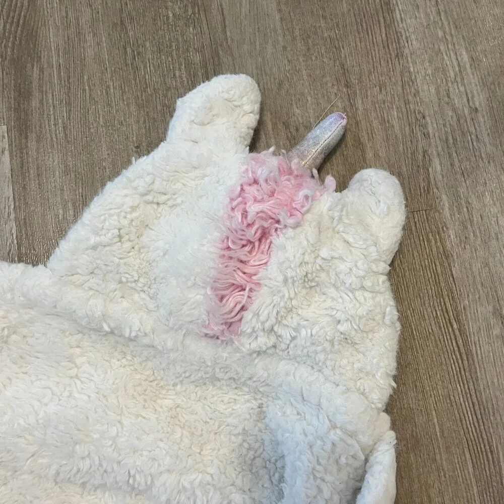 Girls White Unicorn Hooded Bath Towel