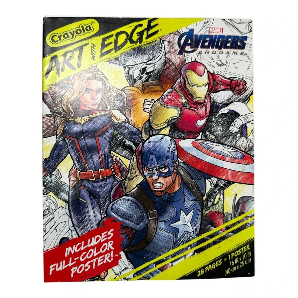Crayola Art With Edge Avengers Endgame Coloring Book 28 Pages + Poster‎