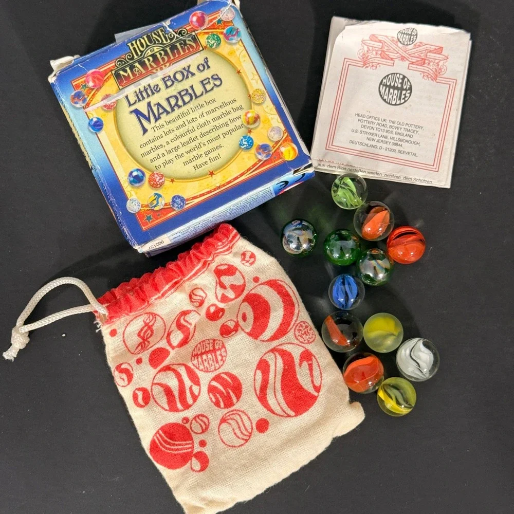 House of Marbles Little Box of Marbles Glass Set Bag and Game Guide 002127 *