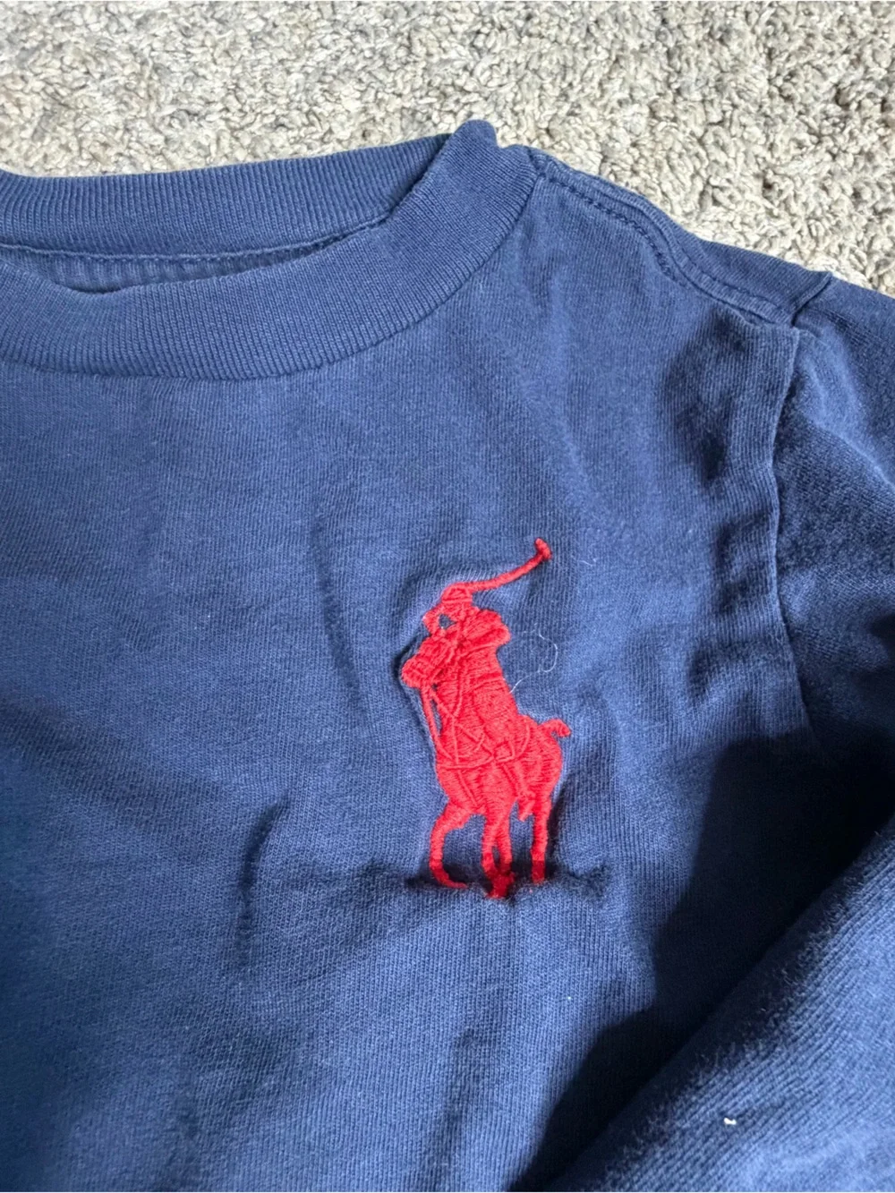 Ralph Lauren Plaid Long Sleeve Button Down Shirt & T-shirt 3T blue big pony logo