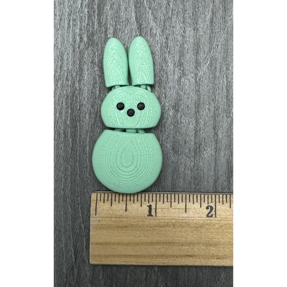 6 Pc - Easter Bunny‎ Fridge Magnets Fidget Articulated 3D Printed Rabbit Pastel