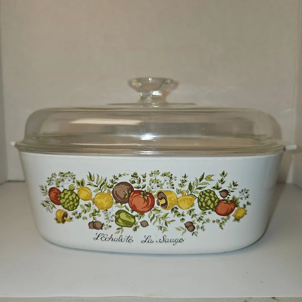 MCM Corning Ware Spice of‎ Life 4 Quart Casserole Dish A-84-B w/ Lid L'Echalote