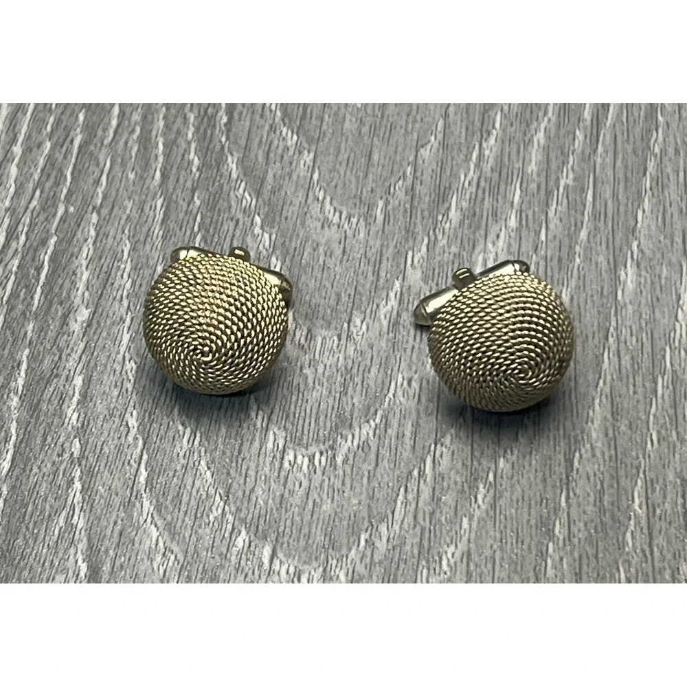 Vintage Gold Tone‎ Rope Mesh Knot Cufflinks Men's Fashion Jewelry Accessories