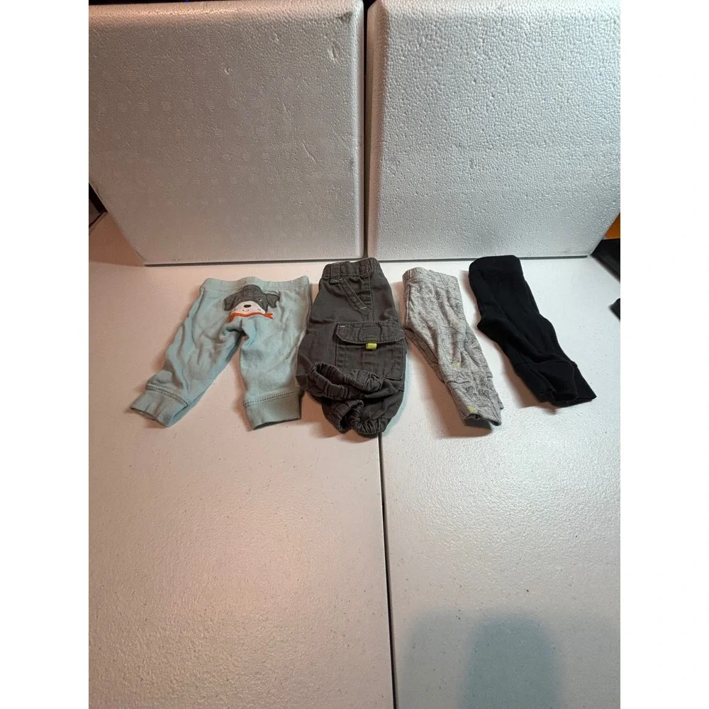 Carter's‎ Newborn Baby Boys Pants Bundle 4 Piece Dog Dino Cargo