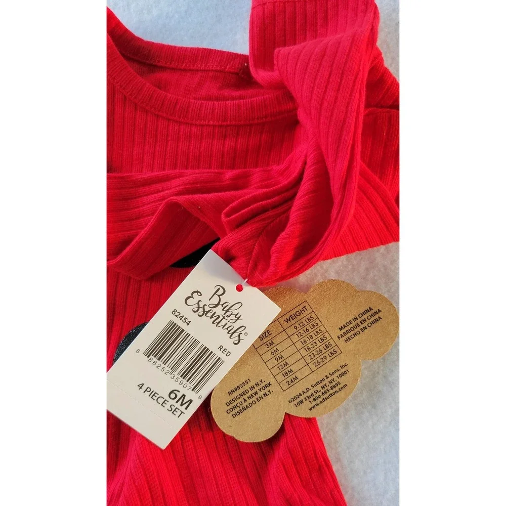 Baby Essentials Santa Tutu Size‎ 3(1)-6(1)-9(1)-18(3)-24(1) Months Red/Black