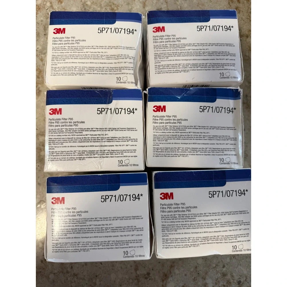 60 Pack 3M 5P71/07194 P95 Particulate Respirator Filters 6 Boxes of 10 NIOSH