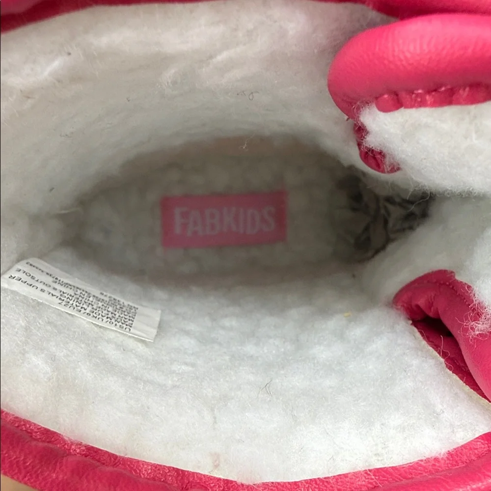 Fabkids Ombre Glitter Lace up Duck Boot in Hot Pink Size 10 NWT