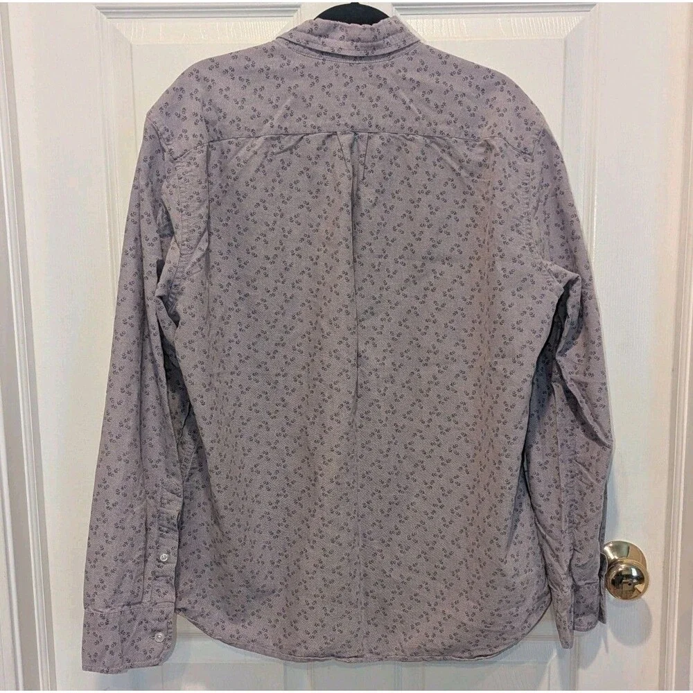 J.Crew Men’s Purple Xoxo Print Button‎ Down Shirt Preppy Cottagecore Distressed