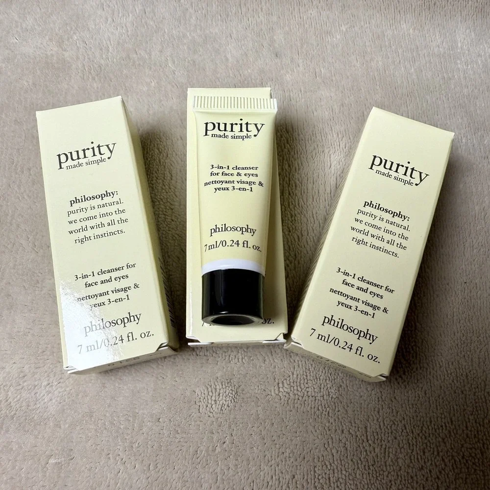 3 Philosophy Purity Made Simple 3-in-1 Cleanser‎ for Face & Eyes 0.24 oz 7 ml