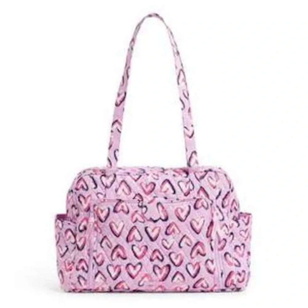 Vera Bradley Pink Iced Hearts Baby Travel Bag