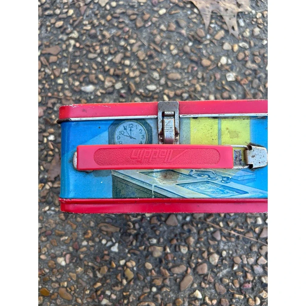 Aladdin Gremlins Metal Lunch Box 1984 Vintage Blue Red Gizmo Stripe Movie‎ Good
