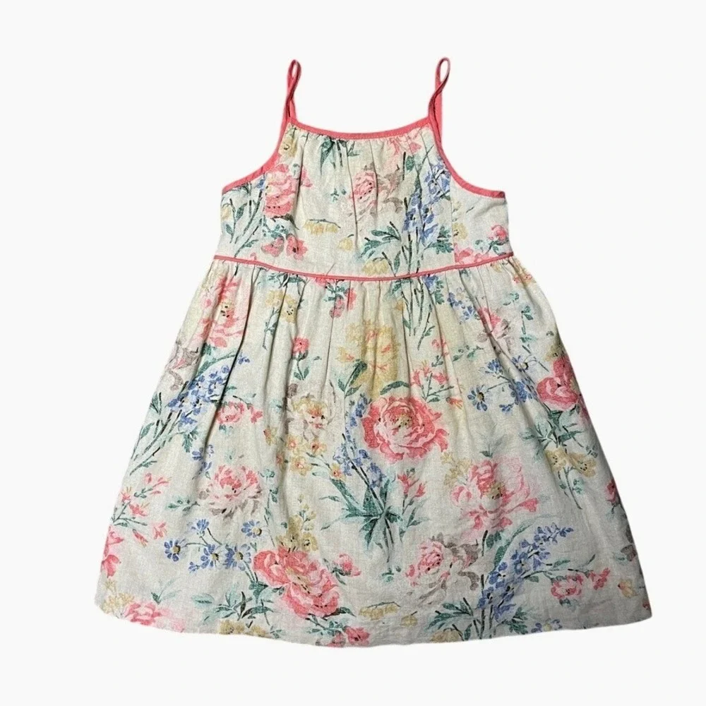 Ralph‎ Lauren Floral Sundress Kids 24M Pink Linen Blend Dress