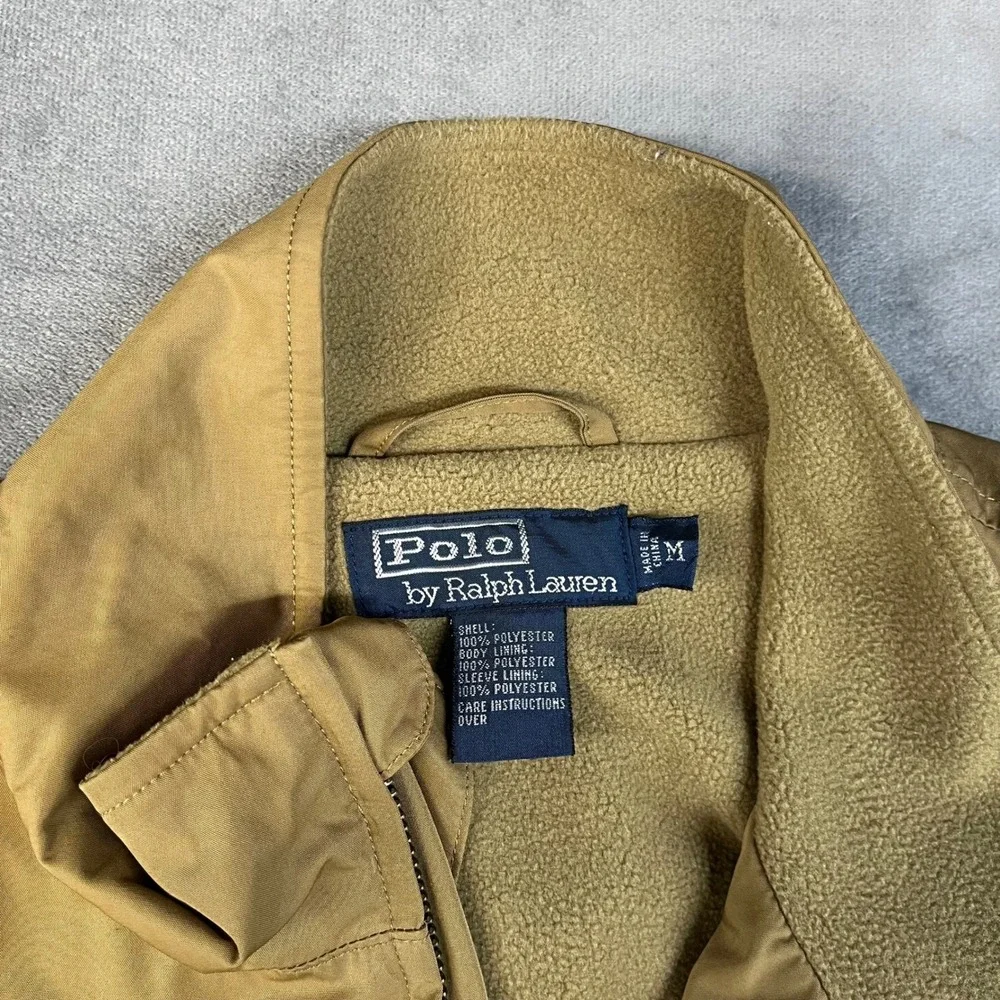 Polo Ralph Lauren Harrington Jacket Men's Medium Tan Fleece Lined